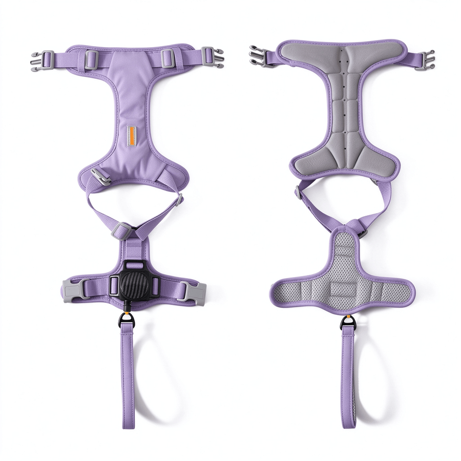 2-in-1 Retractable Dog Harness Leash - No-Pull, Auto-Lock, Strong Aluminum Buckle