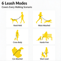 6-in-1 Hands-Free Dog Leash, Reflective Bungee Waist Leash – Fluffy Me