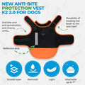 Anti-Bite Dog Protection Vest, K2 2.0 Dog Armor Vest with Leash Ring and Reflective Strip, Breathable Double-Layer Rainproof Vest for Walking and Hiking
