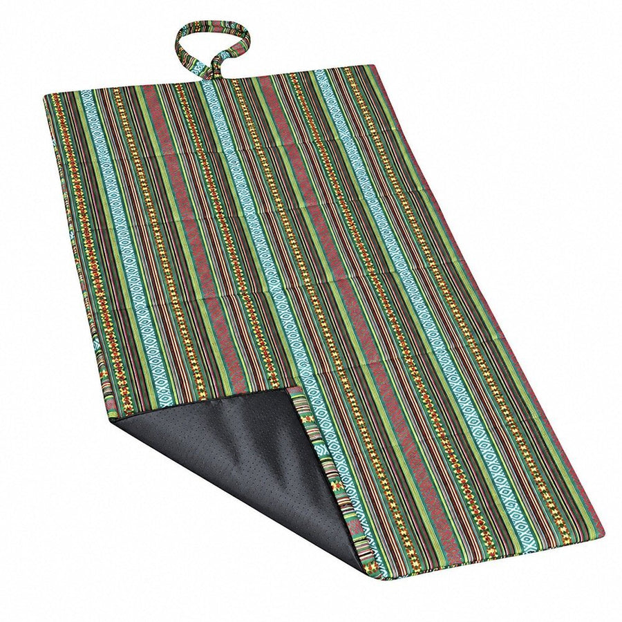 Boho Stripe Waterproof Roll-Up Dog Mat for Travel & Camping