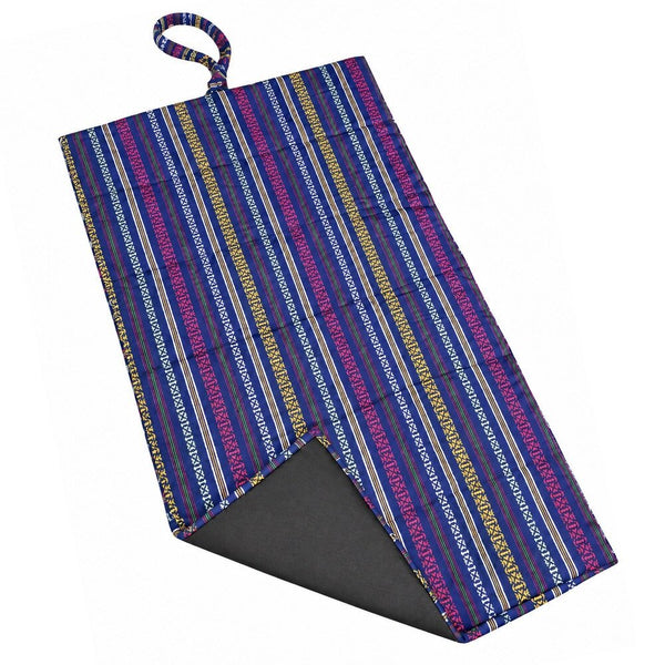 Boho Stripe Waterproof Roll-Up Dog Mat for Travel & Camping