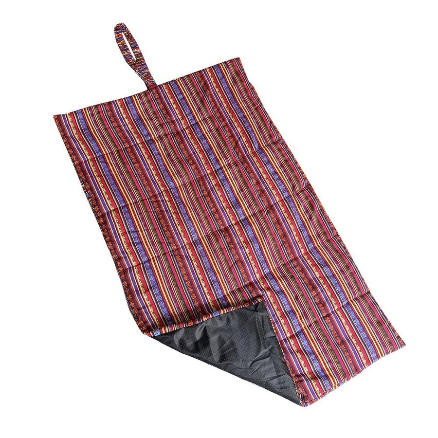Boho Stripe Waterproof Roll-Up Dog Mat for Travel & Camping
