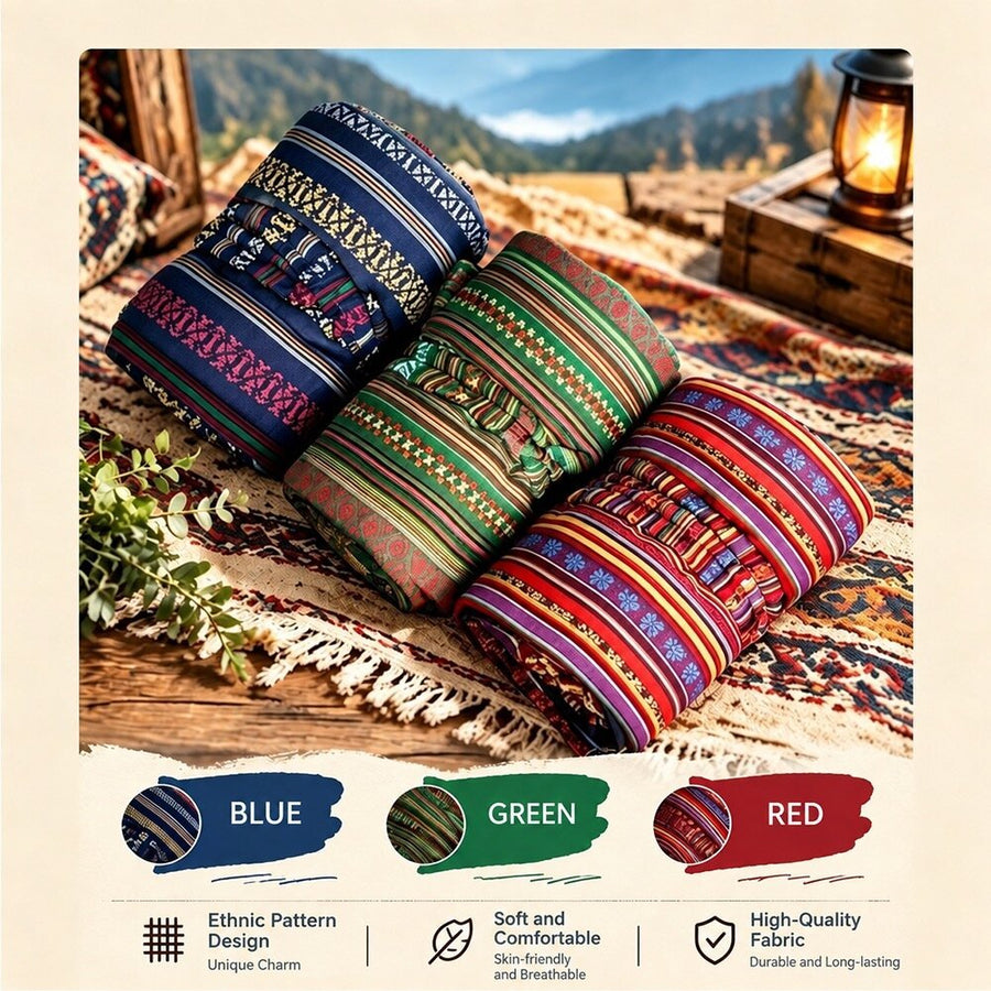 Boho Stripe Waterproof Roll-Up Dog Mat for Travel & Camping