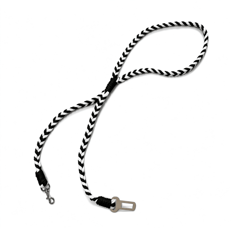 Braided Dog Car Seatbelt with 360 Swivel Clip for Cars and SUVs
