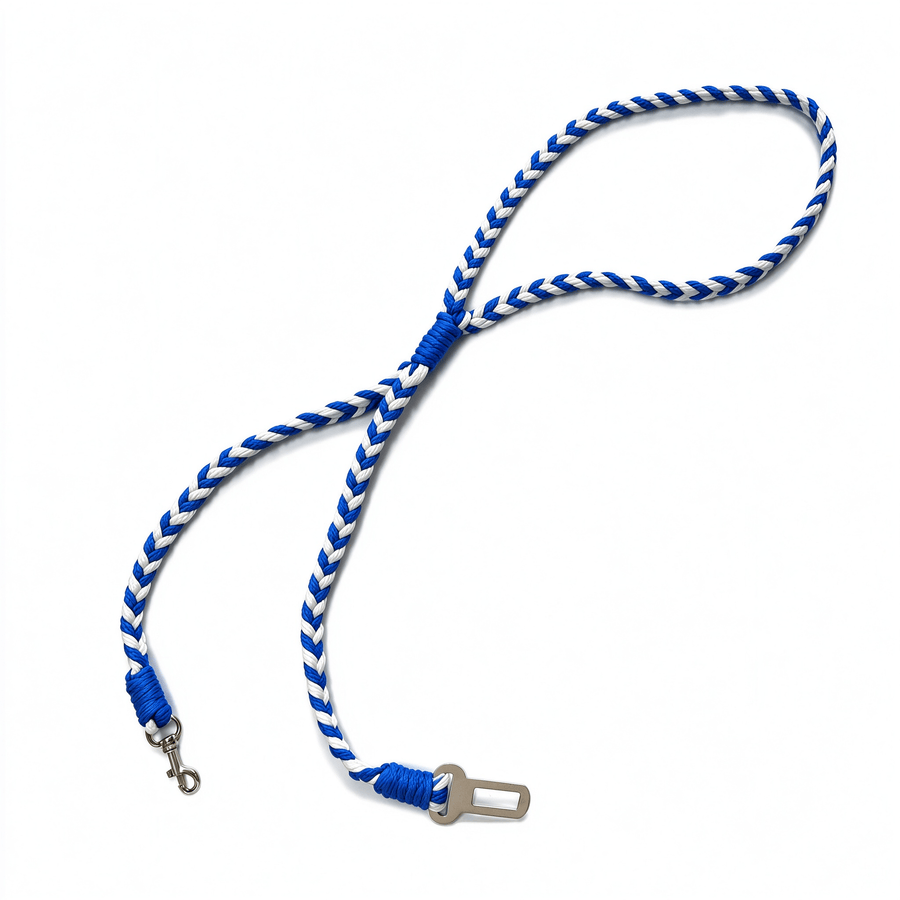 Braided Dog Car Seatbelt with 360 Swivel Clip for Cars and SUVs