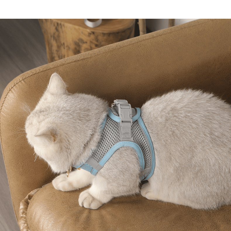 360° No-Choke Cat Harness and Leash Set, Reflective Quick-Release Vest