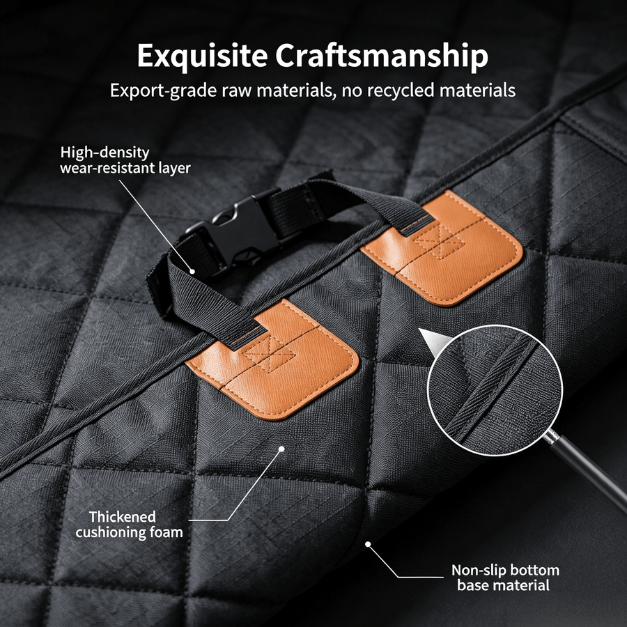 Dog Car Seat Back Protector - Scratch-Resistant Cover with Adjustable Buckle