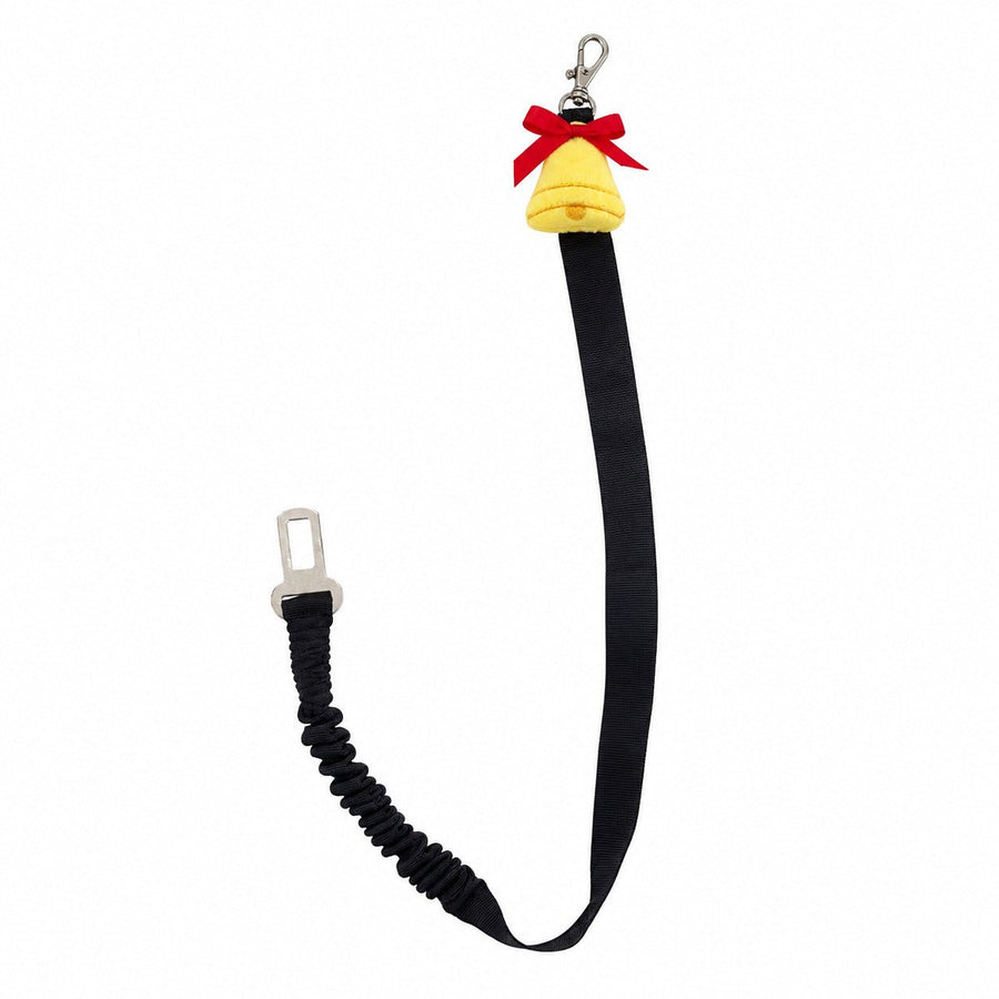 Christmas Dog Car Seat Belt with Bell Charm, Elastic Buffer for Cars SUVs