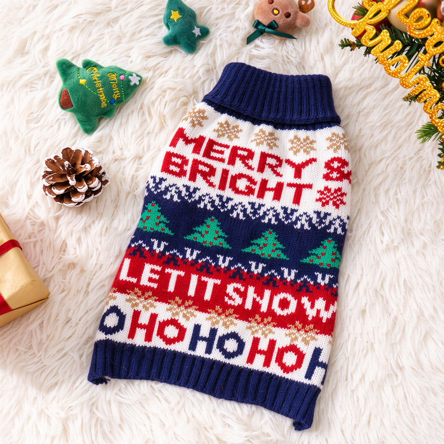 Christmas Dog Sweater, Festive Knit Pet Jumper for Dogs & Cats – Fluffy Me