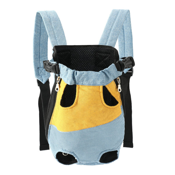 Color-Block Pet Front Carrier Backpack, Breathable Hands-Free Chest Pack