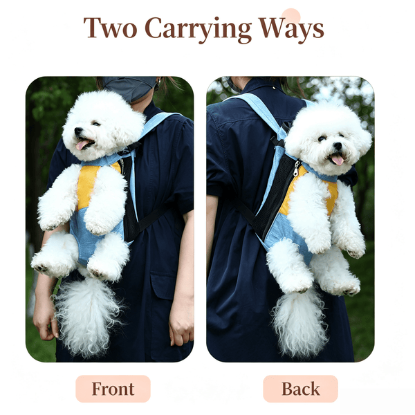 Color-Block Pet Front Carrier Backpack, Breathable Hands-Free Chest Pack