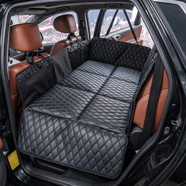 Waterproof Dog Car Seat Cover, Large Pet Rear Protector with Pockets, Eco-Friendly