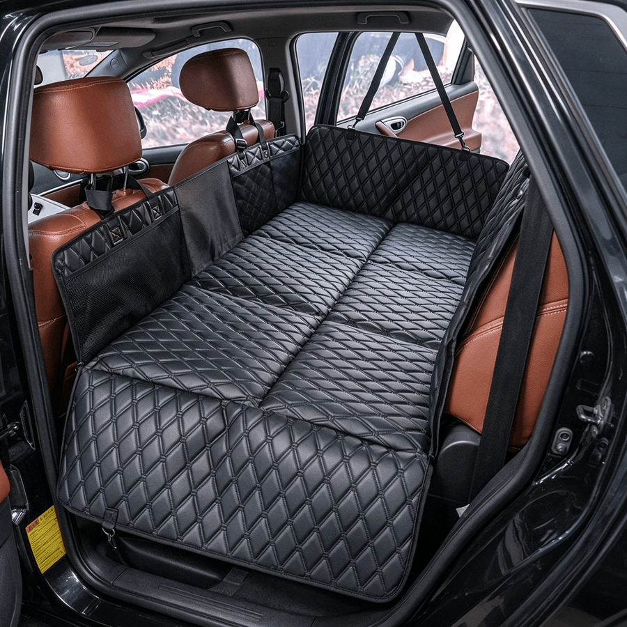 Waterproof Dog Car Seat Cover, Large Pet Rear Protector with Pockets, Eco-Friendly