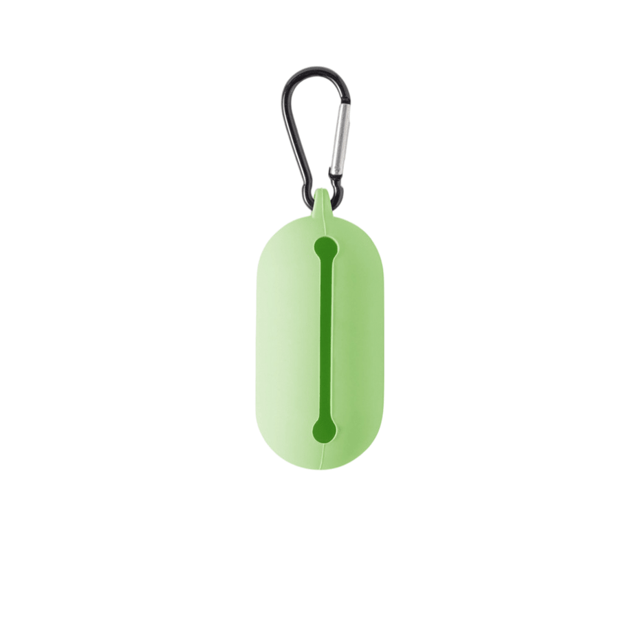 Dog Poop Bag Dispenser, Silicone Pet Waste Bag Holder with Carabiner for Leash & Harness