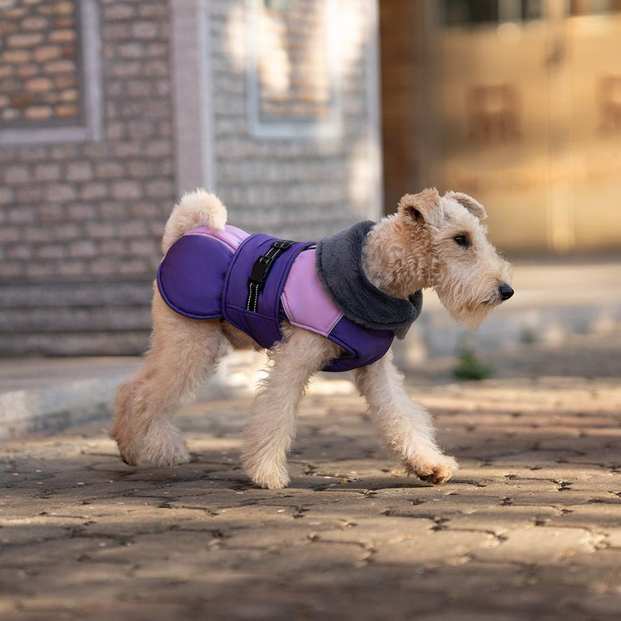 Dog Winter Vest, Warm Fleece-Lined Padded Jacket with Reflective Trim