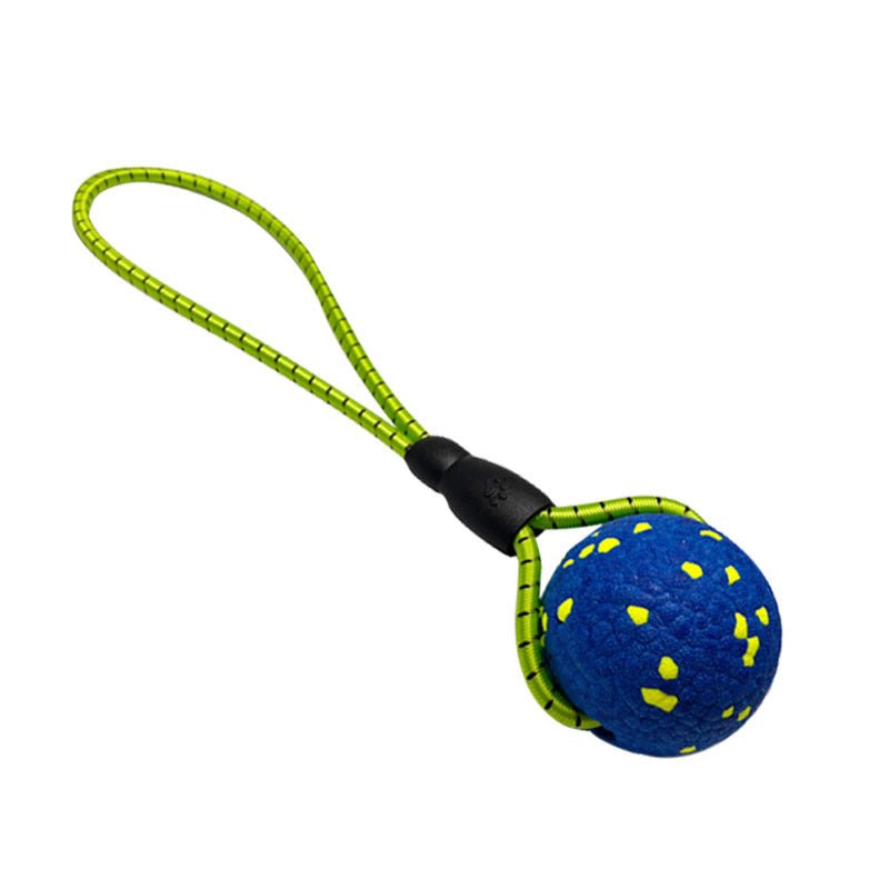 ETPU Dog Ball with Rope, High-Rebound Tug & Fetch Training Toy