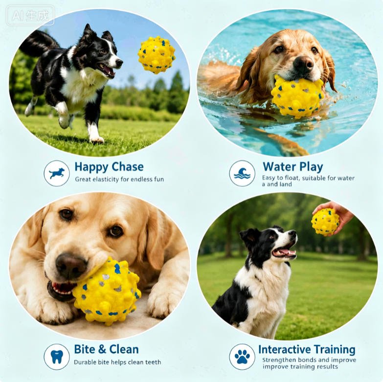 ETPU Spike Ball Dog Toy, Bite-Resistant Teething & Fetch Chew Ball