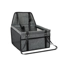 Folding Dog Car Seat, Pet Car Booster Seat with Safety Leash, Mesh Windows & Storage Pocket