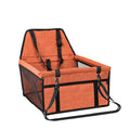 Folding Dog Car Seat, Pet Car Booster Seat with Safety Leash, Mesh Windows & Storage Pocket