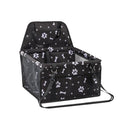 Folding Dog Car Seat, Pet Car Booster Seat with Safety Leash, Mesh Windows & Storage Pocket