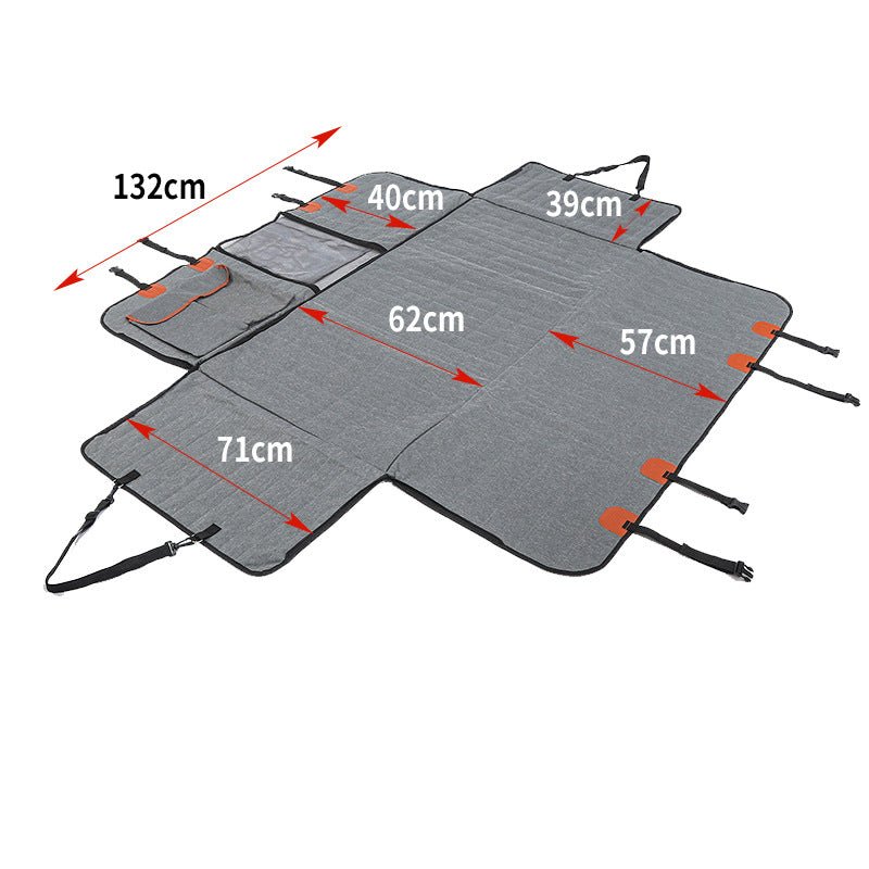 Hard-Bottom Dog Car Seat Extender – Waterproof Rear Seat Cover with Mesh Windows