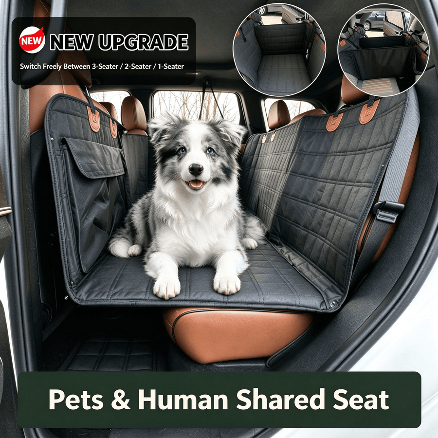 Hard-Bottom Dog Car Seat Extender – Waterproof Rear Seat Cover with Mesh Windows