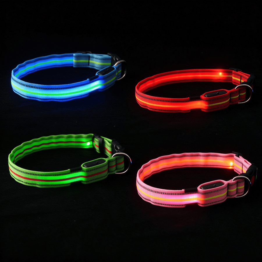 USB Rechargeable LED Dog Collar, Light Up Night Safety Collar – Fluffy Me