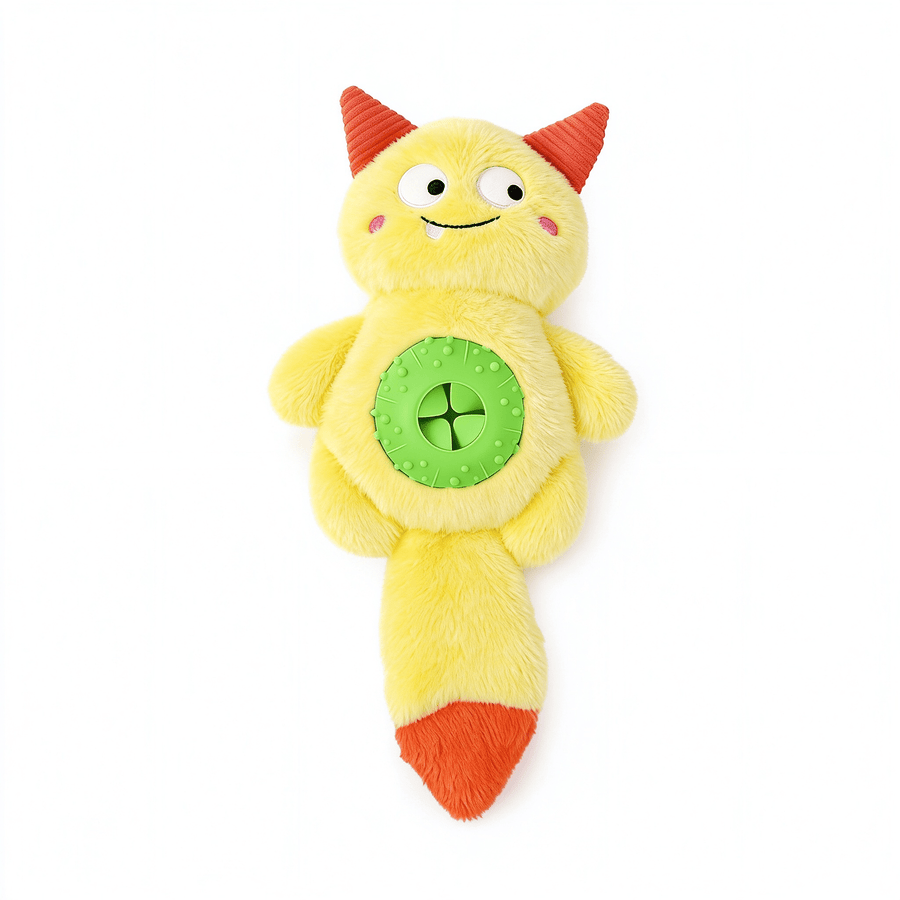 Cute Little Monster Plush Dog Toy - Squeaky, Crinkle, Eco-Friendly, Washable