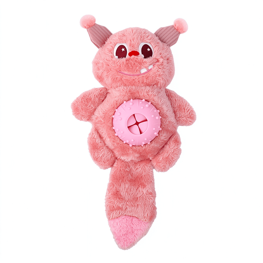 Cute Little Monster Plush Dog Toy - Squeaky, Crinkle, Eco-Friendly, Washable