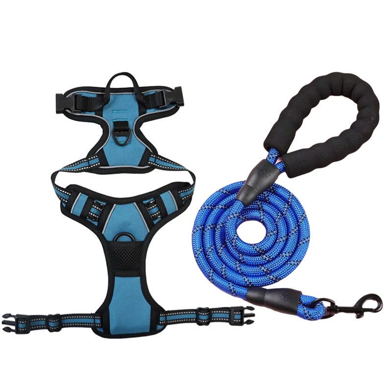 No Pull Dog Harness & Leash Set - Reflective Padded Chest Harness for Medium Large Dogs