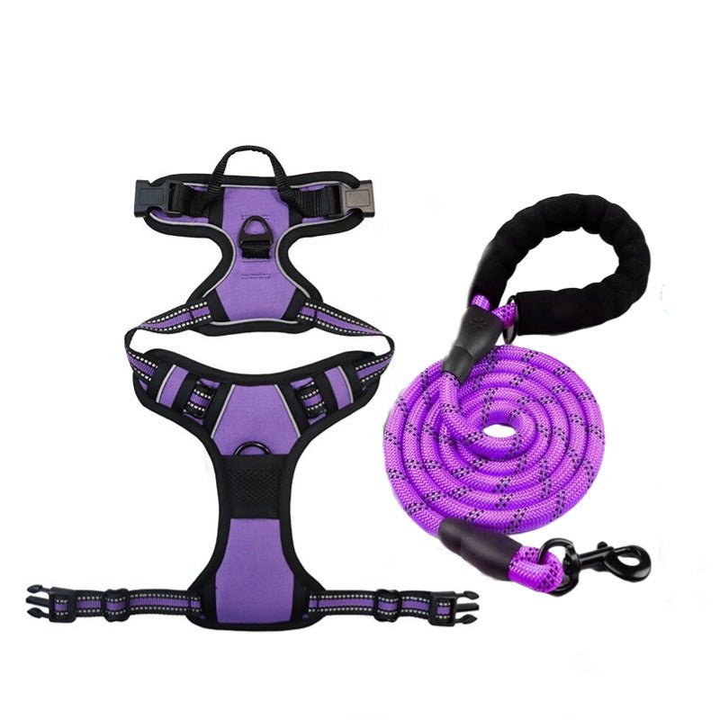 No Pull Dog Harness & Leash Set - Reflective Padded Chest Harness for Medium Large Dogs