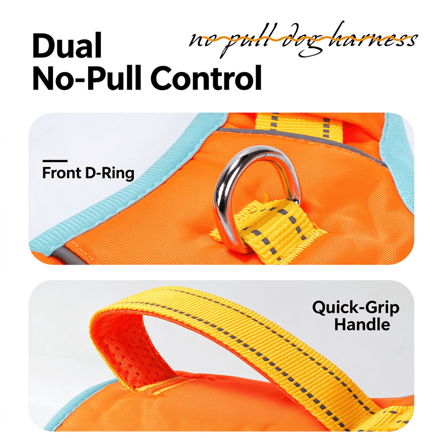 No Pull Dog Harness and Leash Set with Front D-Ring and Lift Handle