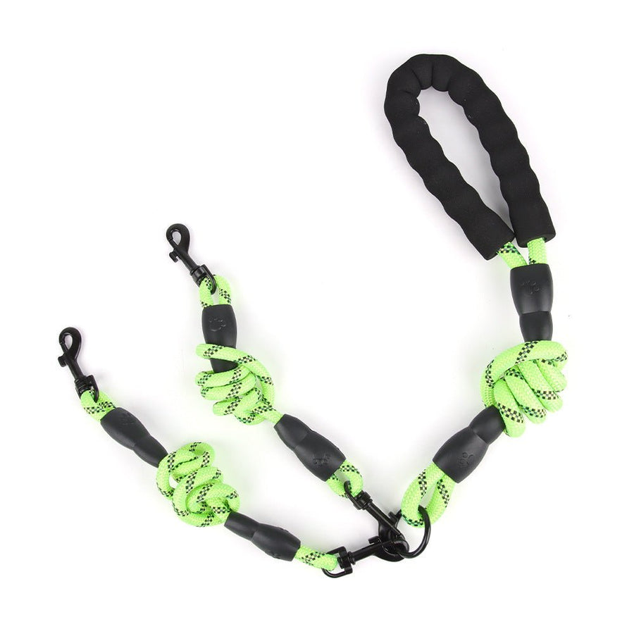 No-Tangle 3 Way Dog Leash, Reflective Climbing Rope Triple Dog Leash with Padded Handle, Detachable Multi Dog Lead for Walking 3 Dogs