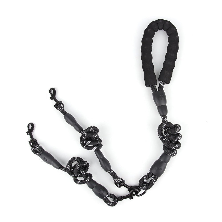 No-Tangle 3 Way Dog Leash, Reflective Climbing Rope Triple Dog Leash with Padded Handle, Detachable Multi Dog Lead for Walking 3 Dogs