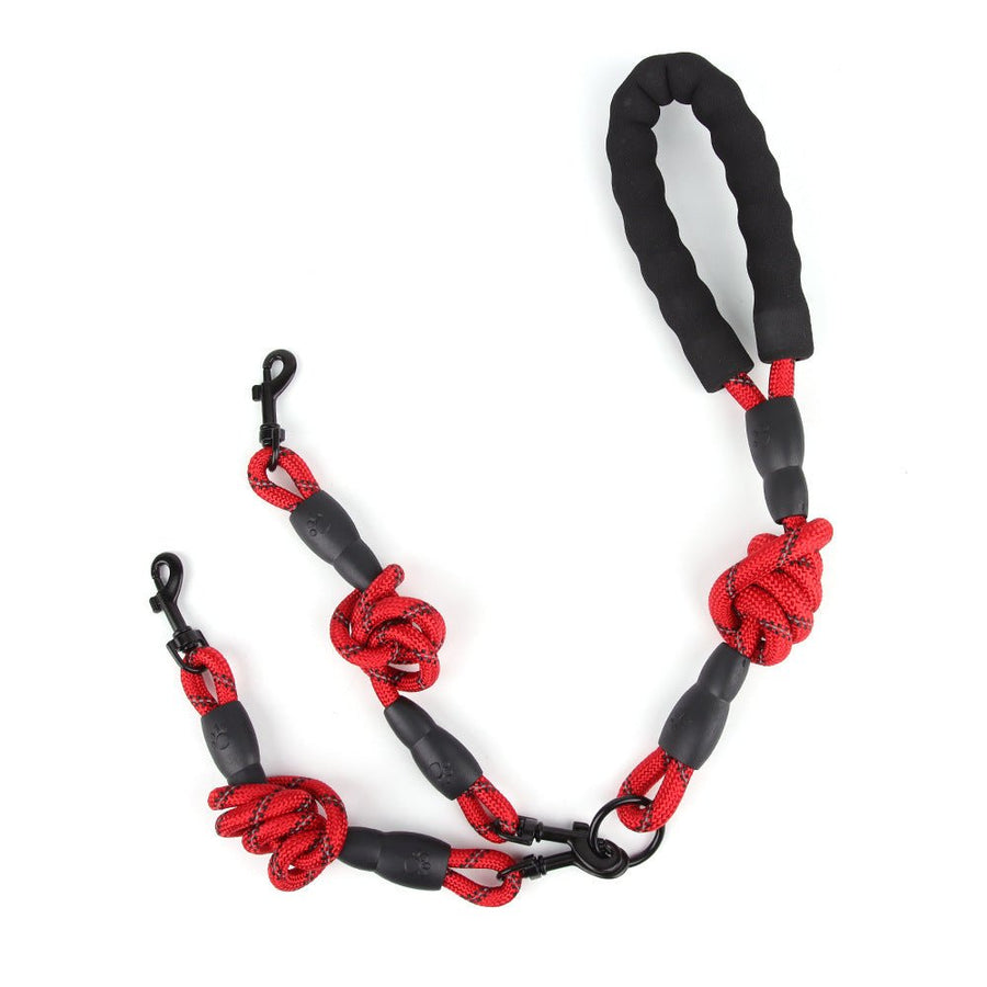 No-Tangle 3 Way Dog Leash, Reflective Climbing Rope Triple Dog Leash with Padded Handle, Detachable Multi Dog Lead for Walking 3 Dogs