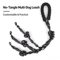 No-Tangle 3 Way Dog Leash, Reflective Climbing Rope Triple Dog Leash with Padded Handle, Detachable Multi Dog Lead for Walking 3 Dogs