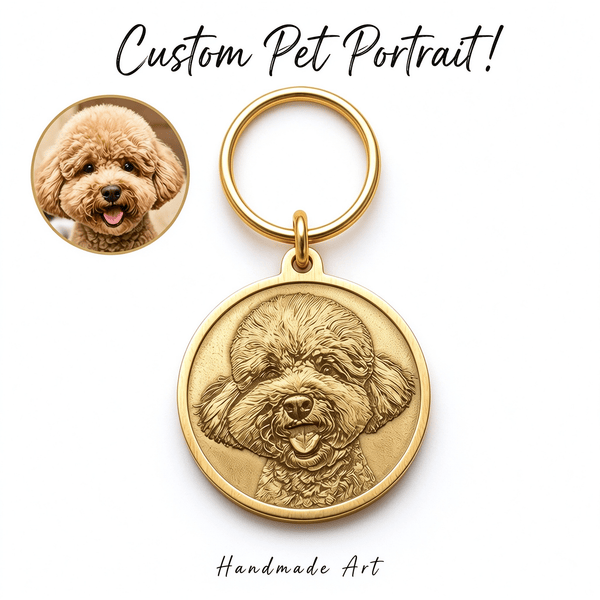 Personalized Engraved Dog ID Tag with Name, Phone & QR Code
