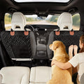 Pet Car Divider Net, Dog Seat Separator with Visible Mesh Window and Storage Pockets, Adjustable Straps for Front Seat Headrests, 130x58cm