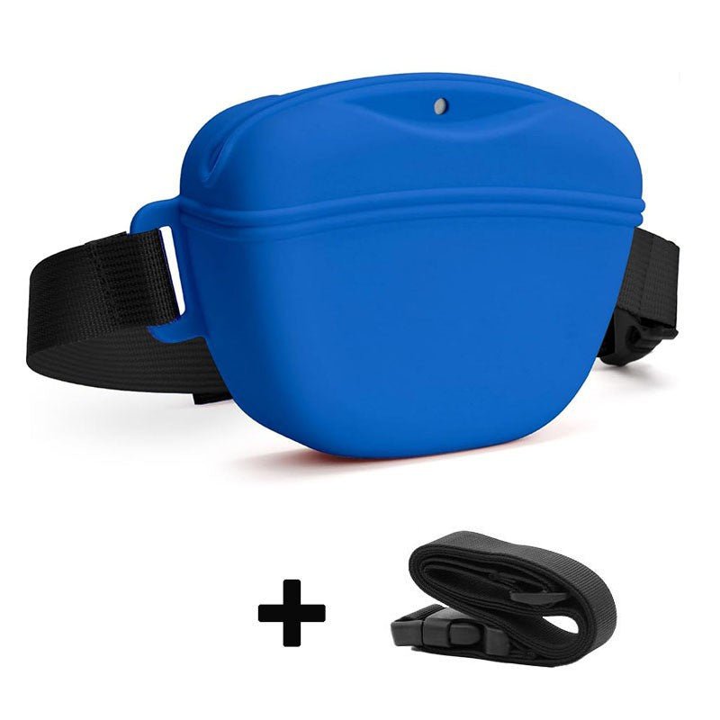 Pet Silicone Waist Bag for Treats & Poop - Adjustable Belt, Rinse Clean, 4 Colors