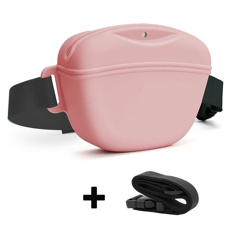 Pet Silicone Waist Bag for Treats & Poop - Adjustable Belt, Rinse Clean, 4 Colors