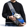 Breathable Mesh Pet Sling Carrier, Hands-Free Crossbody Travel Bag