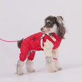Dog Outdoor Jumpsuit, Windproof Four-Leg Coat with Detachable Hood