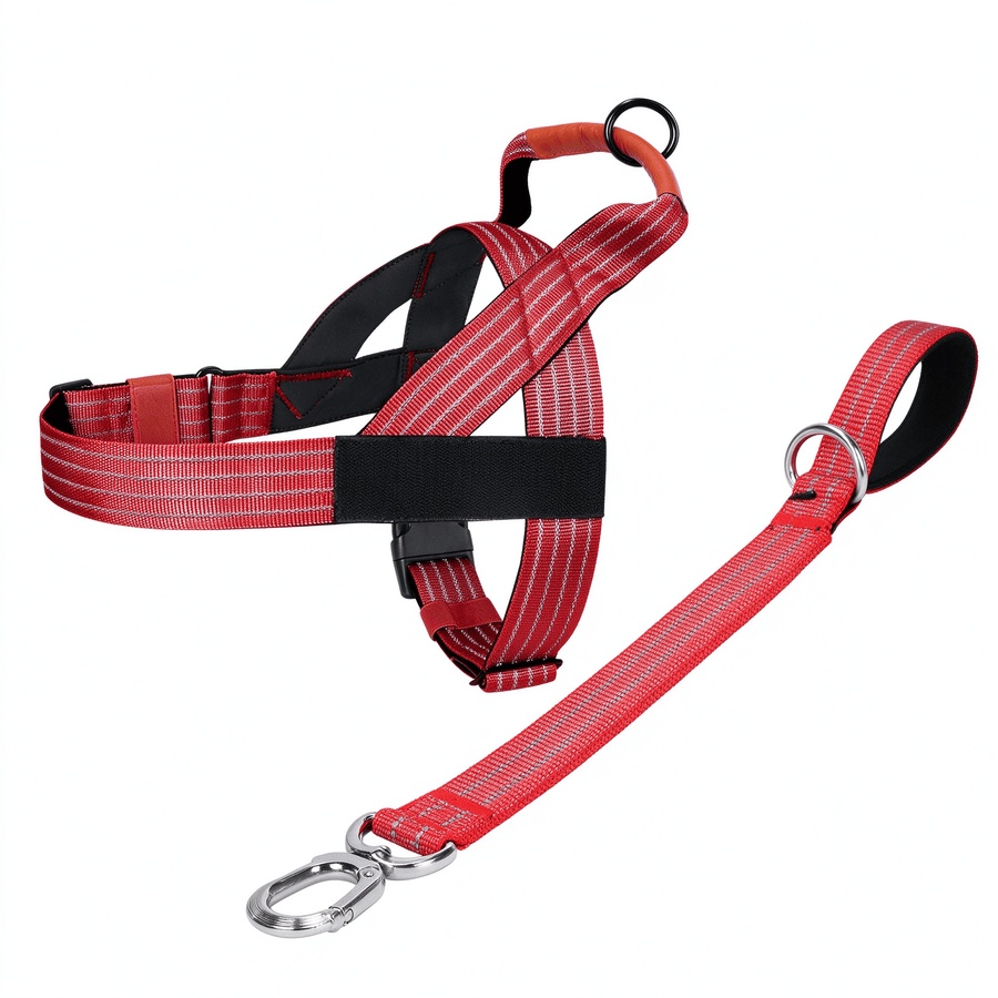 Reflective Milk Silk Dog Harness & Leash Set, Soft Lining, M-XL, 3 Colors