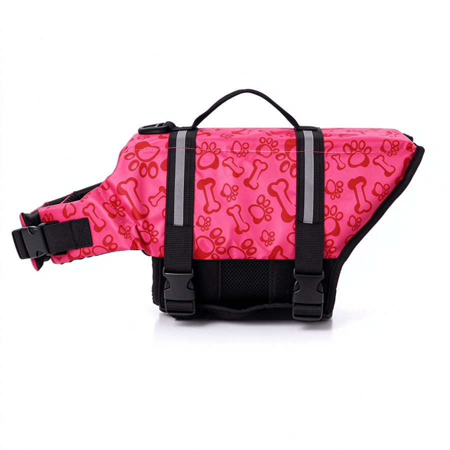 Reflective Dog Life Jacket with Rescue Handle, 420D Oxford Vest for Boating