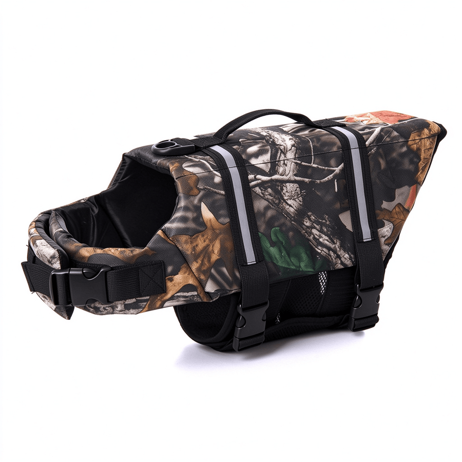 Reflective Dog Life Jacket with Rescue Handle, 420D Oxford Vest for Boating