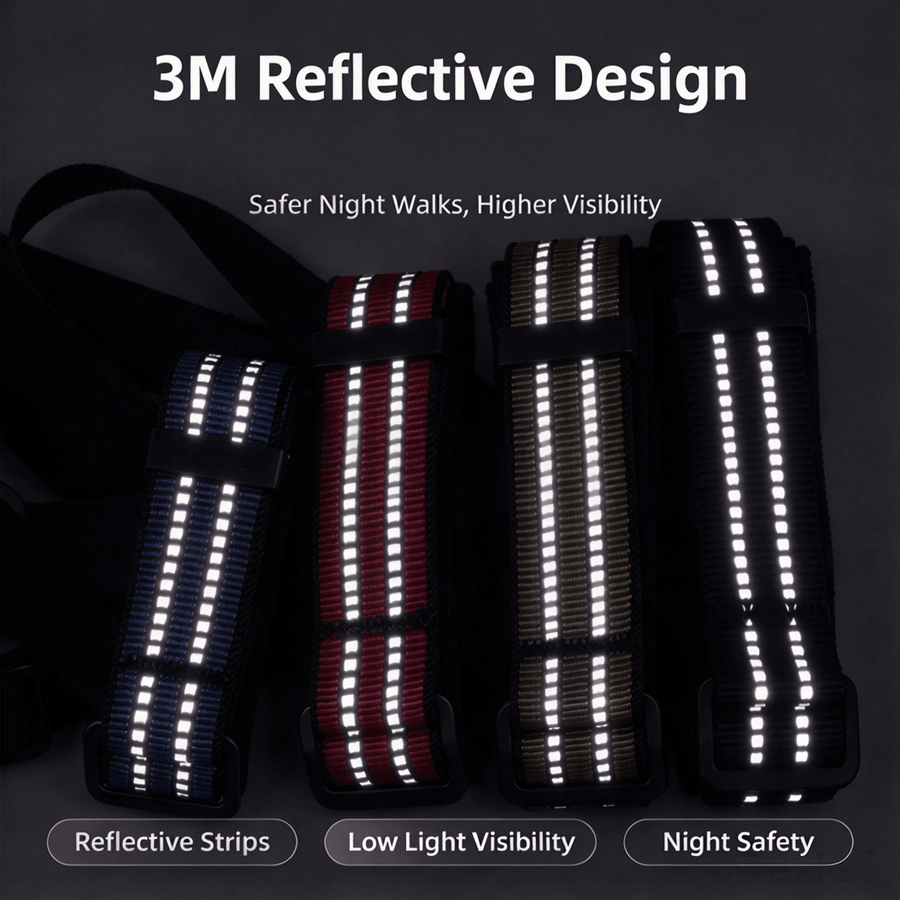 Reflective Nylon Dog Muzzle, Adjustable Anti-Bite Anti-Bark Mouth Cover