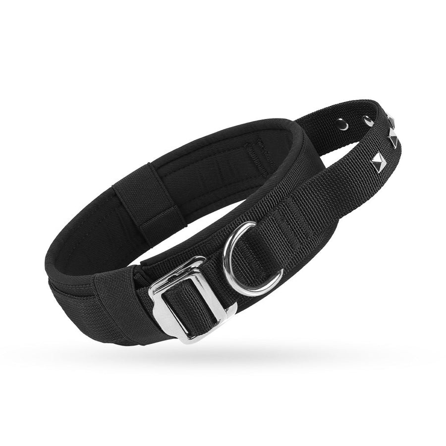 Rivet Military Dog Collar - Quick-Release Buckle, Cool Cotton, Multiple Sizes & Colors