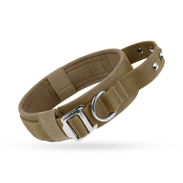 Rivet Military Dog Collar - Quick-Release Buckle, Cool Cotton, Multiple Sizes & Colors