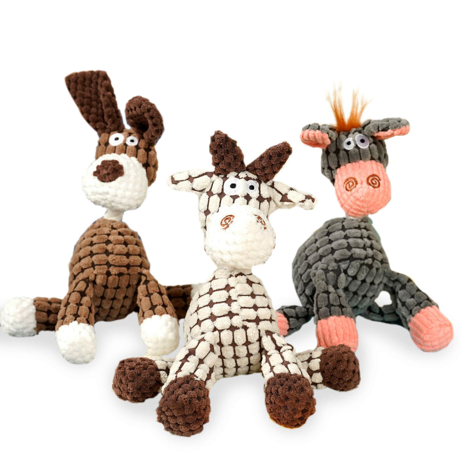 Squeaky Plush Dog Toy, Interactive Stuffed Animal with Squeaker