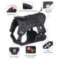 Tactical No-Pull Dog Harness, Adjustable MOLLE Vest for Medium & Large Dogs